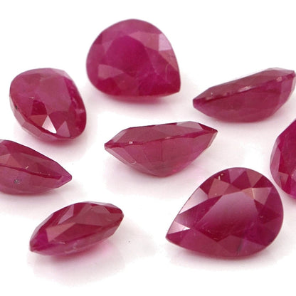 Natural Untreated Burma Ruby Calibrated Pears | 5x7mm & 6x8mm