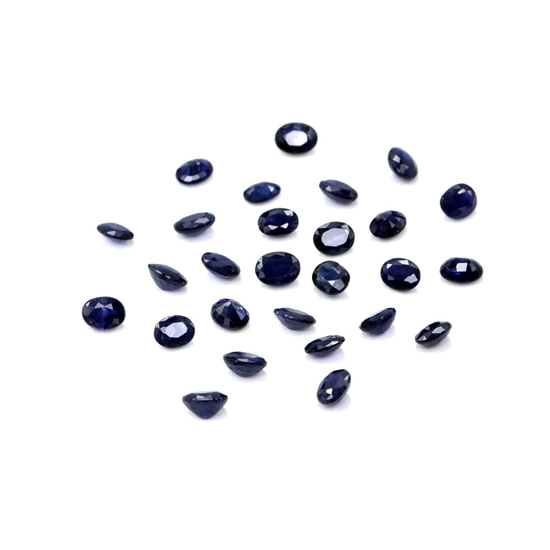 Natural Untreated Blue Sapphire Calibrated Ovals | 3x4mm & 4x5mm