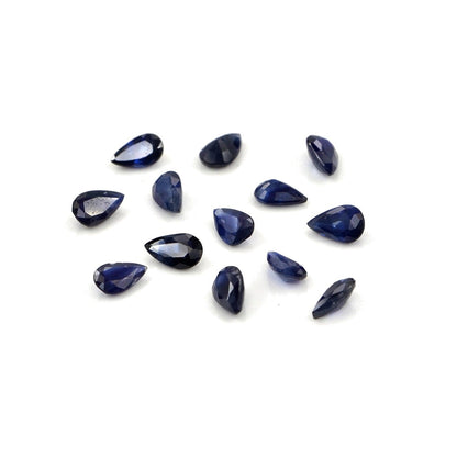 Natural Untreated Blue Sapphire Calibrated Pears | 3x5mm & 4x6mm