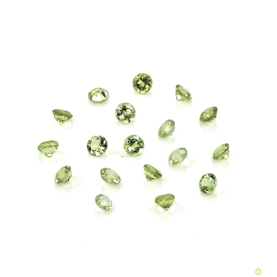Natural Peridot Calibrated Rounds | 2mm & 2.5mm