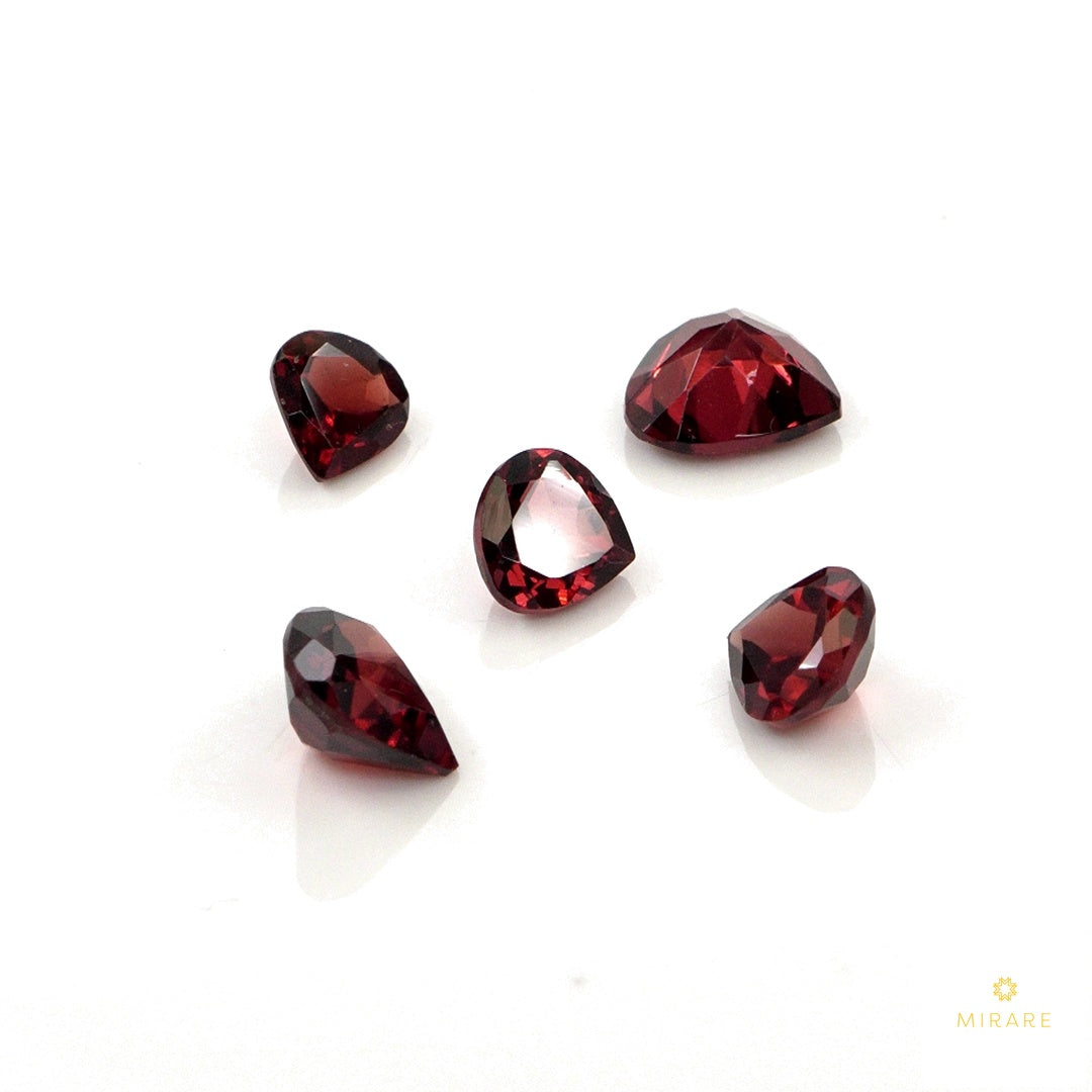 Natural Mozambique Garnet Calibrated Hearts | 4mm & 5mm