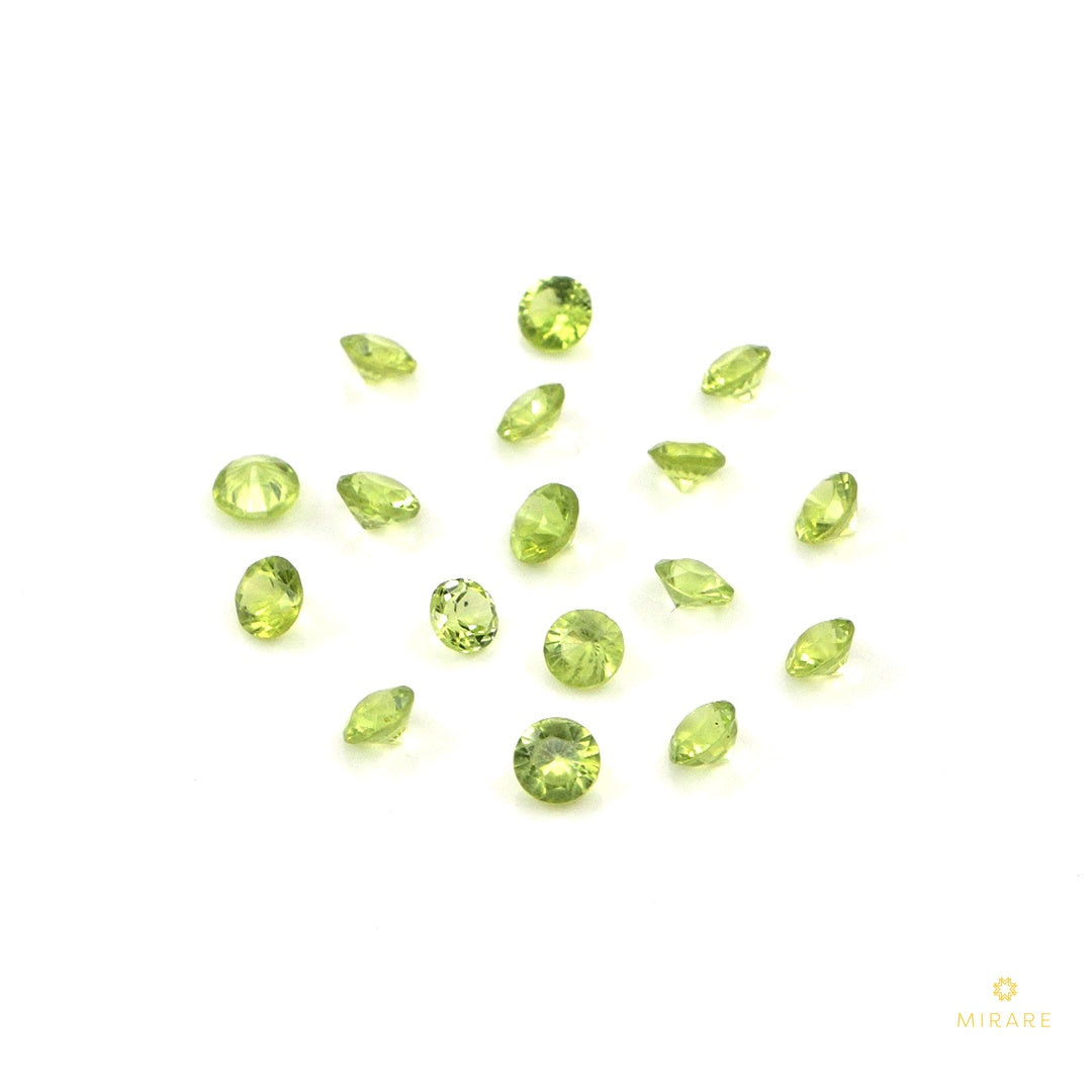 Natural Peridot Calibrated Rounds | 3mm & 3.5mm