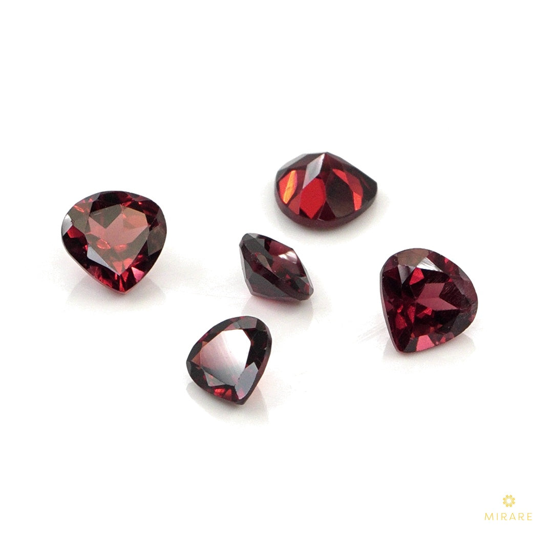 Natural Mozambique Garnet Calibrated Hearts | 6mm & 7mm
