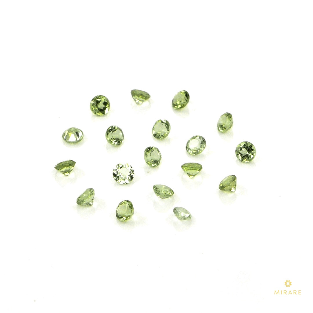 Natural Peridot Calibrated Rounds | 2mm & 2.5mm