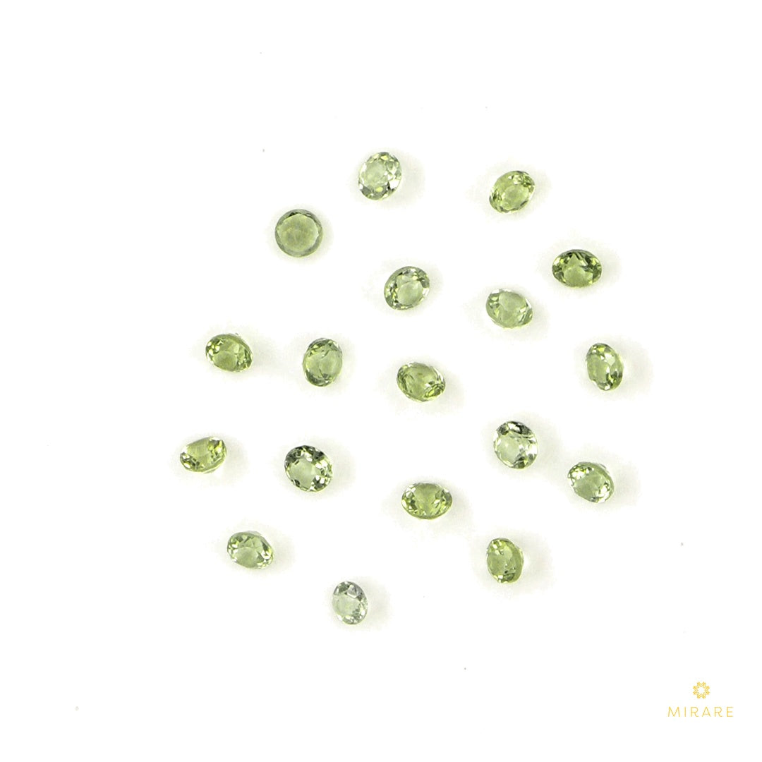 Natural Peridot Calibrated Rounds | 2mm & 2.5mm