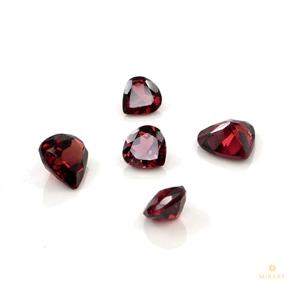 Natural Mozambique Garnet Calibrated Hearts | 4mm & 5mm
