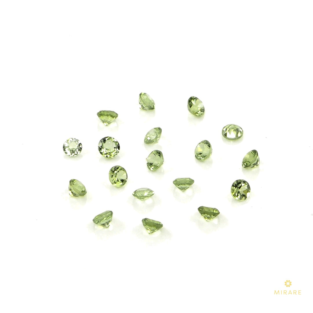 Natural Peridot Calibrated Rounds | 2mm & 2.5mm