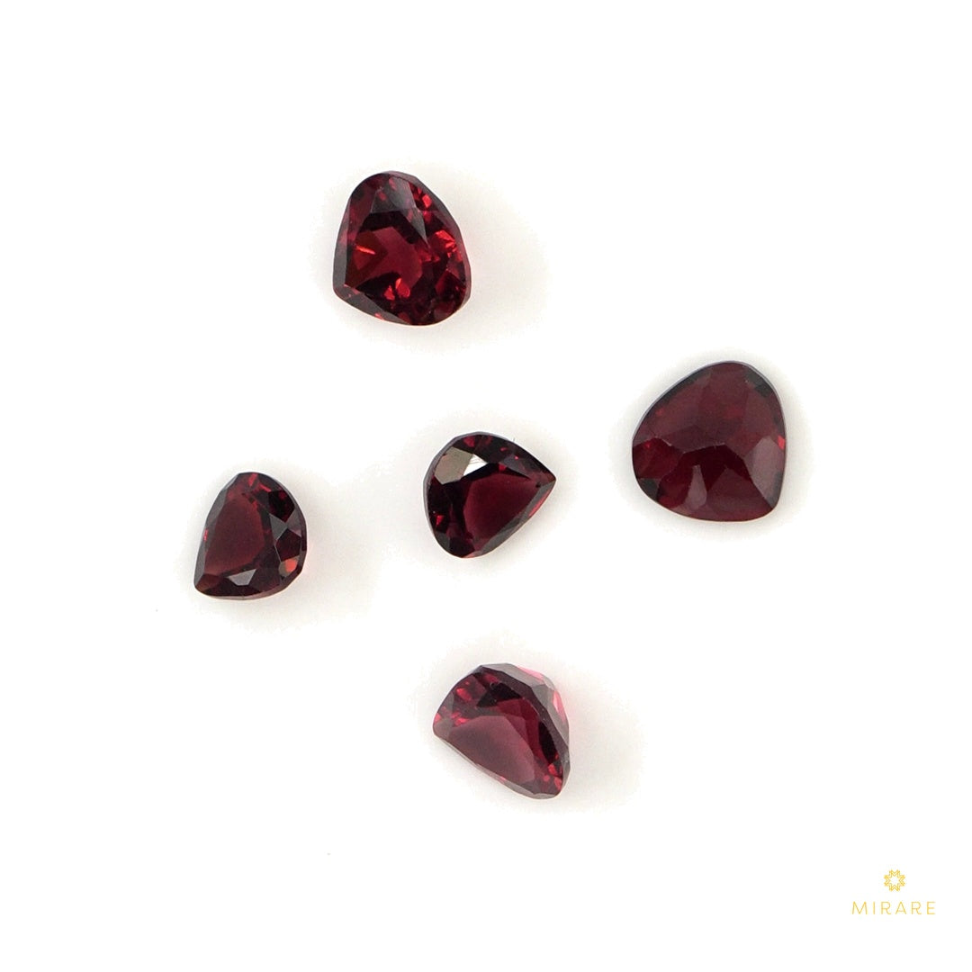 Natural Mozambique Garnet Calibrated Hearts | 6mm & 7mm