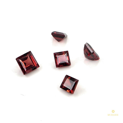 Natural Mozambique Garnet Calibrated Squares | 4mm & 5mm