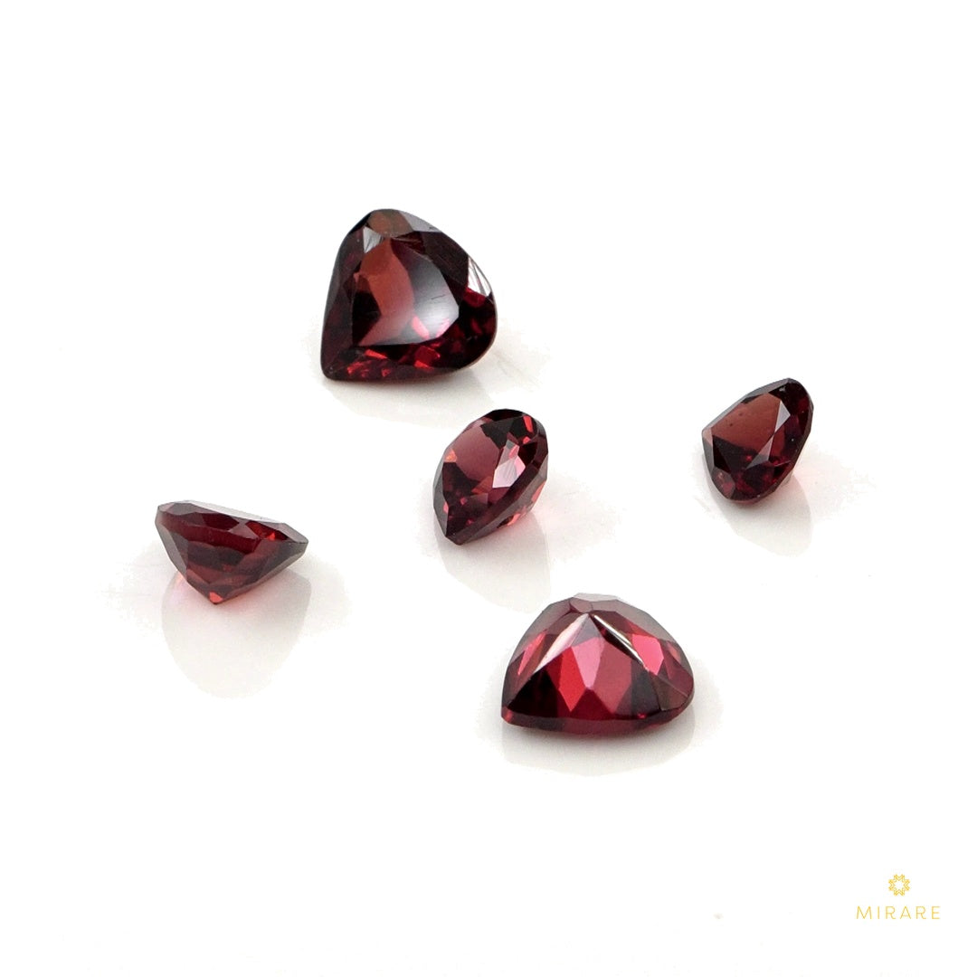 Natural Mozambique Garnet Calibrated Hearts | 4mm & 5mm