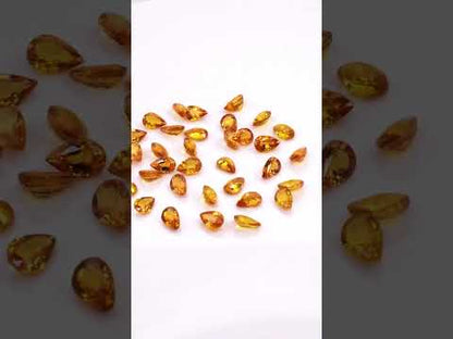 Natural Untreated Orange Sapphire Calibrated Pears | 3x5mm & 4x6mm
