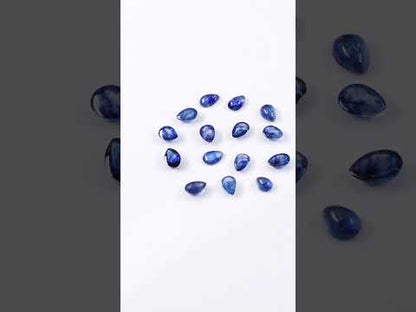Natural Bangkok Blue Sapphire Calibrated Cabochon Pears | 5x7mm & 6x8mm