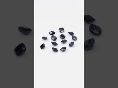 Natural Untreated Black Sapphire Calibrated Cushions | 3mm & 4mm