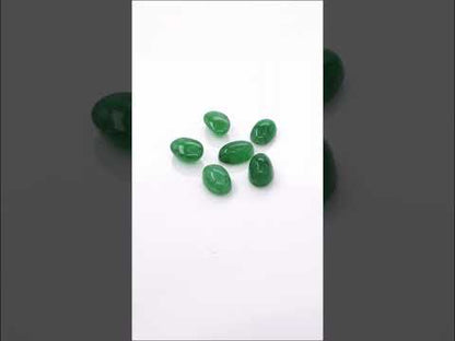 Natural Zambian Emerald Calibrated Cabochon Ovals | 3x5mm & 4x6mm
