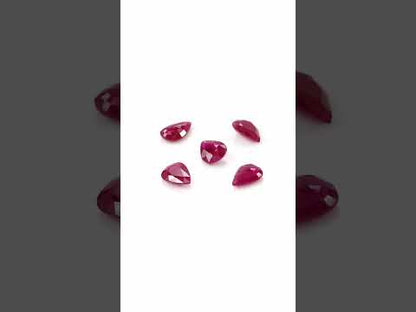 Natural Untreated Burma Ruby Calibrated Pears | 5x7mm & 6x8mm