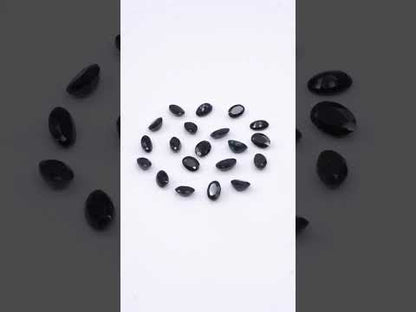 Natural Untreated Black Sapphire Calibrated Ovals | 3x5mm & 4x6mm