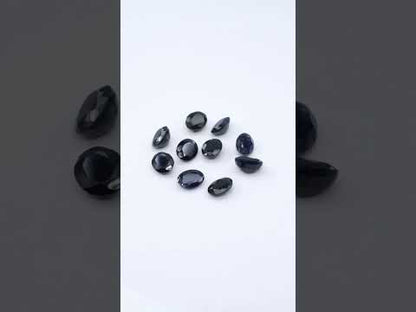 Natural Untreated Black Sapphire Calibrated Ovals | 5x7mm & 6x8mm