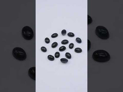 Natural Untreated Black Sapphire Calibrated Cabochon Ovals | 3x5mm & 4x6mm