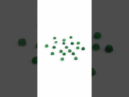 Natural Zambian Emerald Calibrated Cabochon Rounds | 2mm & 2.5mm
