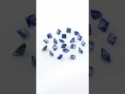 Natural Untreated Blue Sapphire Calibrated Princess Cut Squares | 3mm