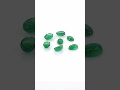 Natural Zambian Emerald Calibrated Cabochon Ovals | 3x5mm & 4x6mm