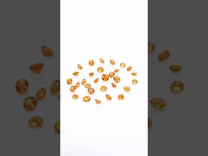 Natural Untreated Orange Sapphire Calibrated Rounds | 2mm & 2.5mm