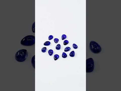 Natural Bangkok Blue Sapphire Calibrated Cabochon Pears | 5x7mm & 6x8mm