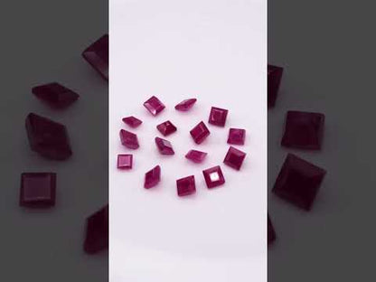 Natural African Untreated Calibrated Ruby Square | 5mm & 6mm