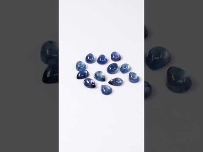 Natural Bangkok Blue Sapphire Calibrated Cabochon Pears | 3x5mm & 4x6mm