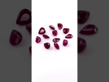 Natural African Untreated Calibrated Ruby Pears | 3x5mm & 4x6mm