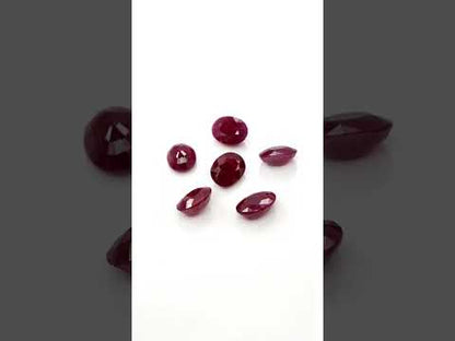 Natural Untreated Burma Ruby Calibrated Ovals | 5x7mm & 6x8mm