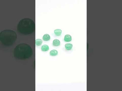 Natural Zambian Emerald Calibrated Cabochon Rounds | 3mm & 4mm
