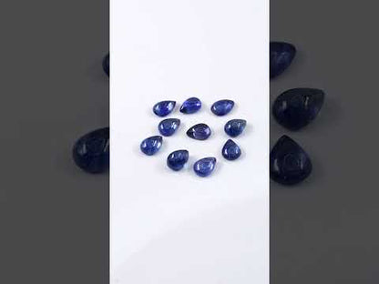Natural Bangkok Blue Sapphire Calibrated Cabochon Pears | 7x9mm & 8x10mm