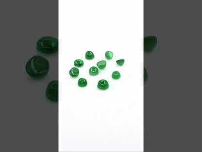 Natural Zambian Emerald Calibrated Cabochon Rounds | 3mm & 4mm
