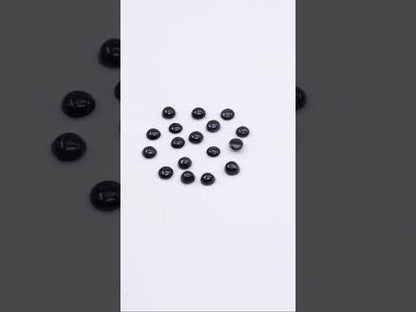 Natural Untreated Black Sapphire Calibrated Cabochon Rounds | 5mm & 6mm