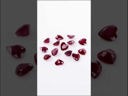 Natural African Untreated Calibrated Ruby Hearts | 5mm & 5.5mm