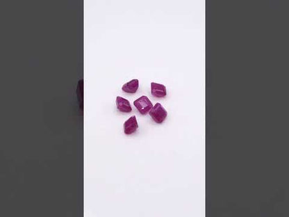 Natural African Untreated Calibrated Ruby Square-Octagon | 6mm & 7mm