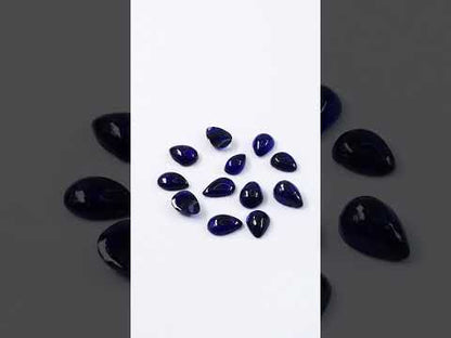 Natural Bangkok Blue Sapphire Calibrated Cabochon Pears | 5x7mm & 6x8mm