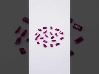 Natural Mozambique Untreated Ruby Calibrated Baguettes | 2x4mm & 2.5x5mm
