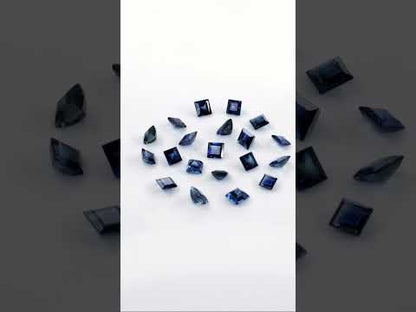 Natural Untreated Blue Sapphire Calibrated Princess Cut Squares | 3mm & 3.5mm