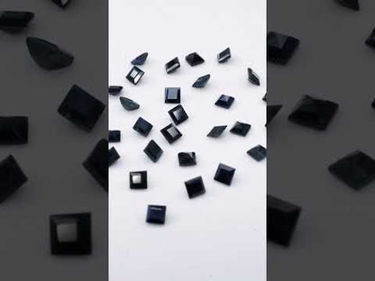 Natural Untreated Black Sapphire Calibrated Squares | 3mm & 4mm