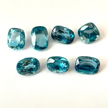 Natural Blue Zircon Ring Size Ovals