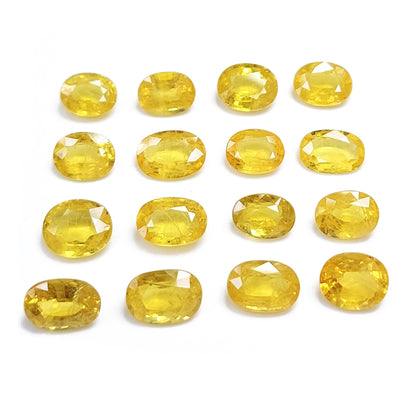 Natural Heated Yellow Sapphire 2-3cts Size Ovals